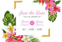 Wedding Invitation Template With Flowers Tropical Vector Image with regard to sizing 1000 X 1080