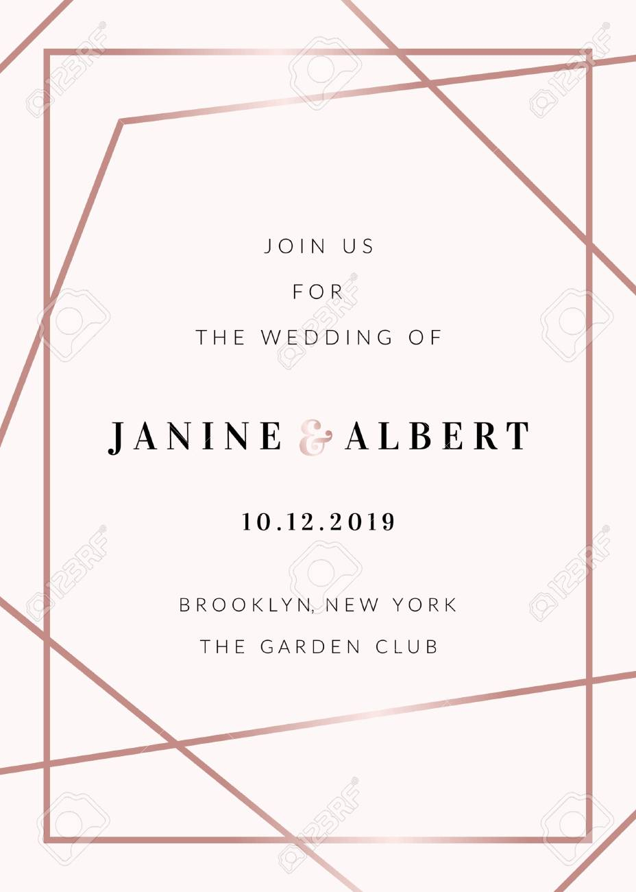 Wedding Invitation Template With Rose Gold Decorative Elements with regard to proportions 928 X 1300