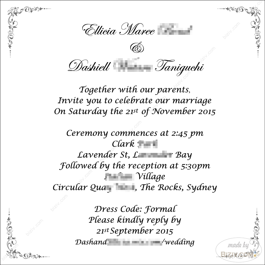Wedding Invitation Templates Biziv Promotional Products within measurements 915 X 915