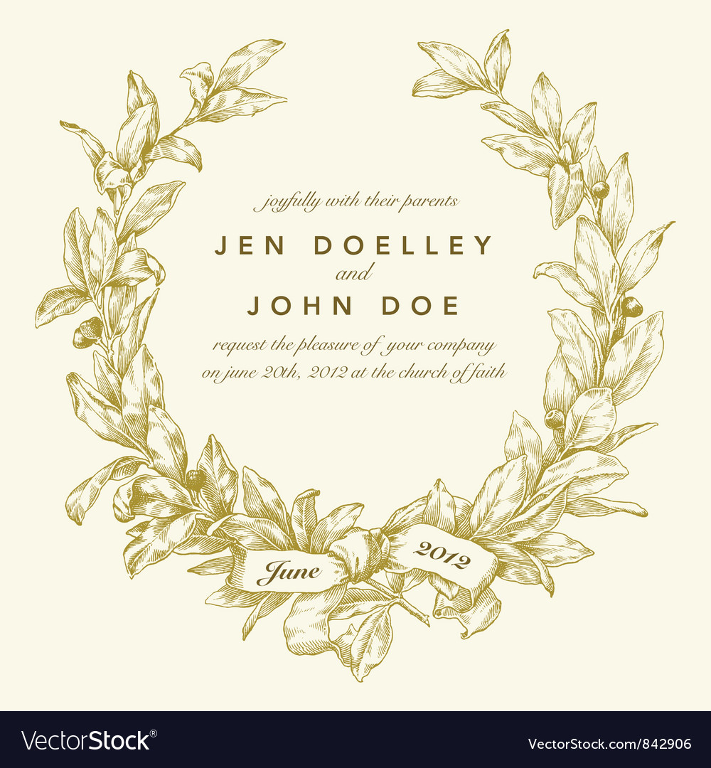 Wedding Invitation Templates Royalty Free Vector Image for dimensions 1000 X 1080