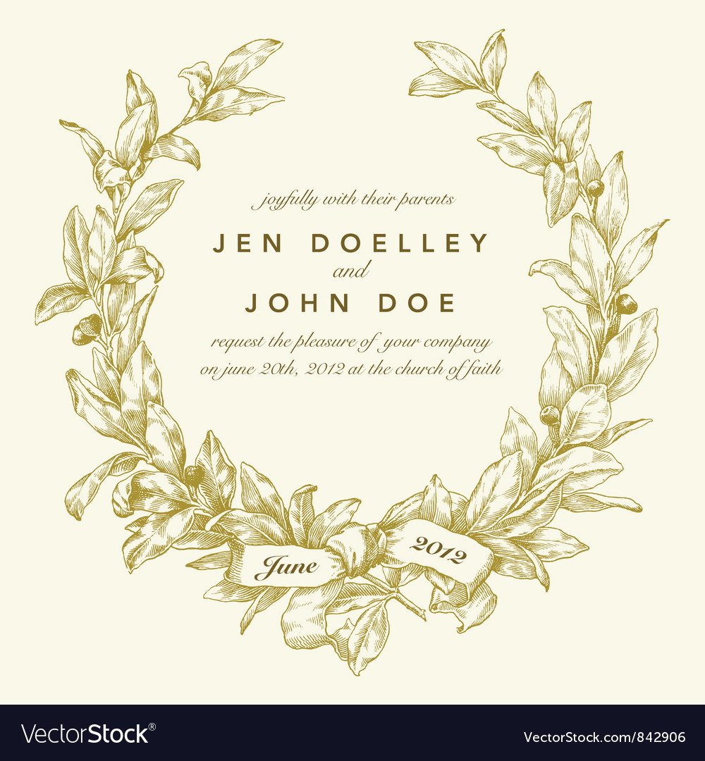 Wedding Invitation Templates Royalty Free Vector Image within measurements 1000 X 1080
