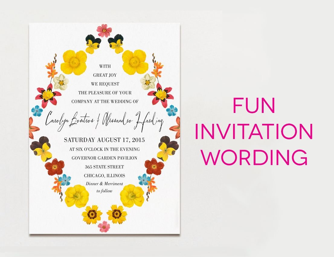 Wedding Invitation Wording Examples In Every Style Wedding Ideas intended for measurements 1106 X 851