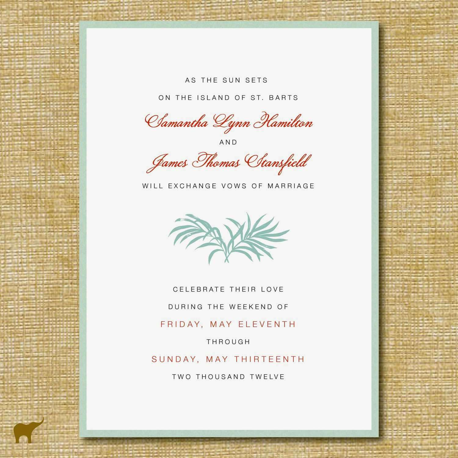 Wedding Invitations Beach Theme Destination Wedding Invitations inside sizing 1500 X 1500