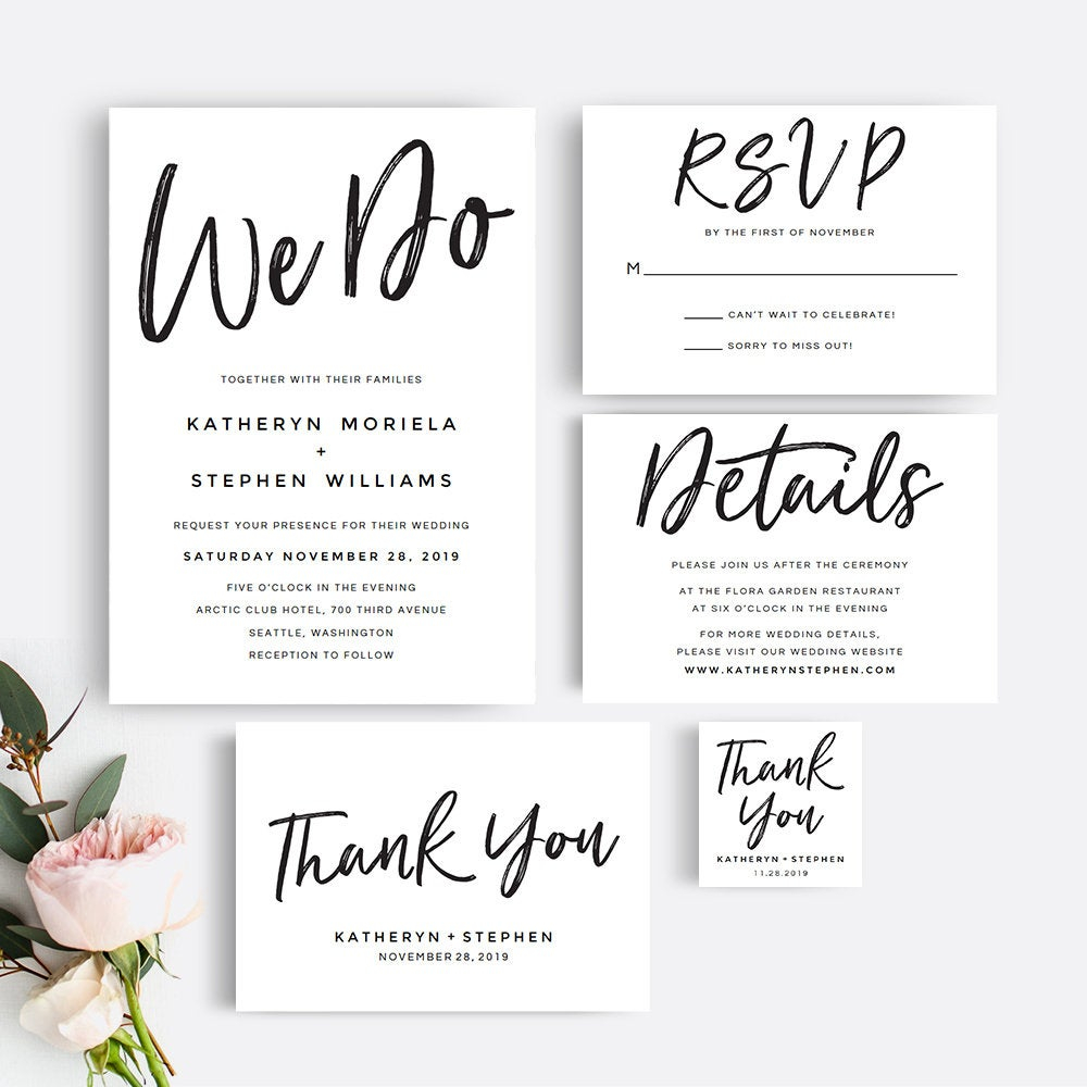 Wedding Invitations Templates Printable Wedding Invitations Templates Wedding Invitation Suite Modern We Do Wedding Invitations Set inside size 1000 X 1000