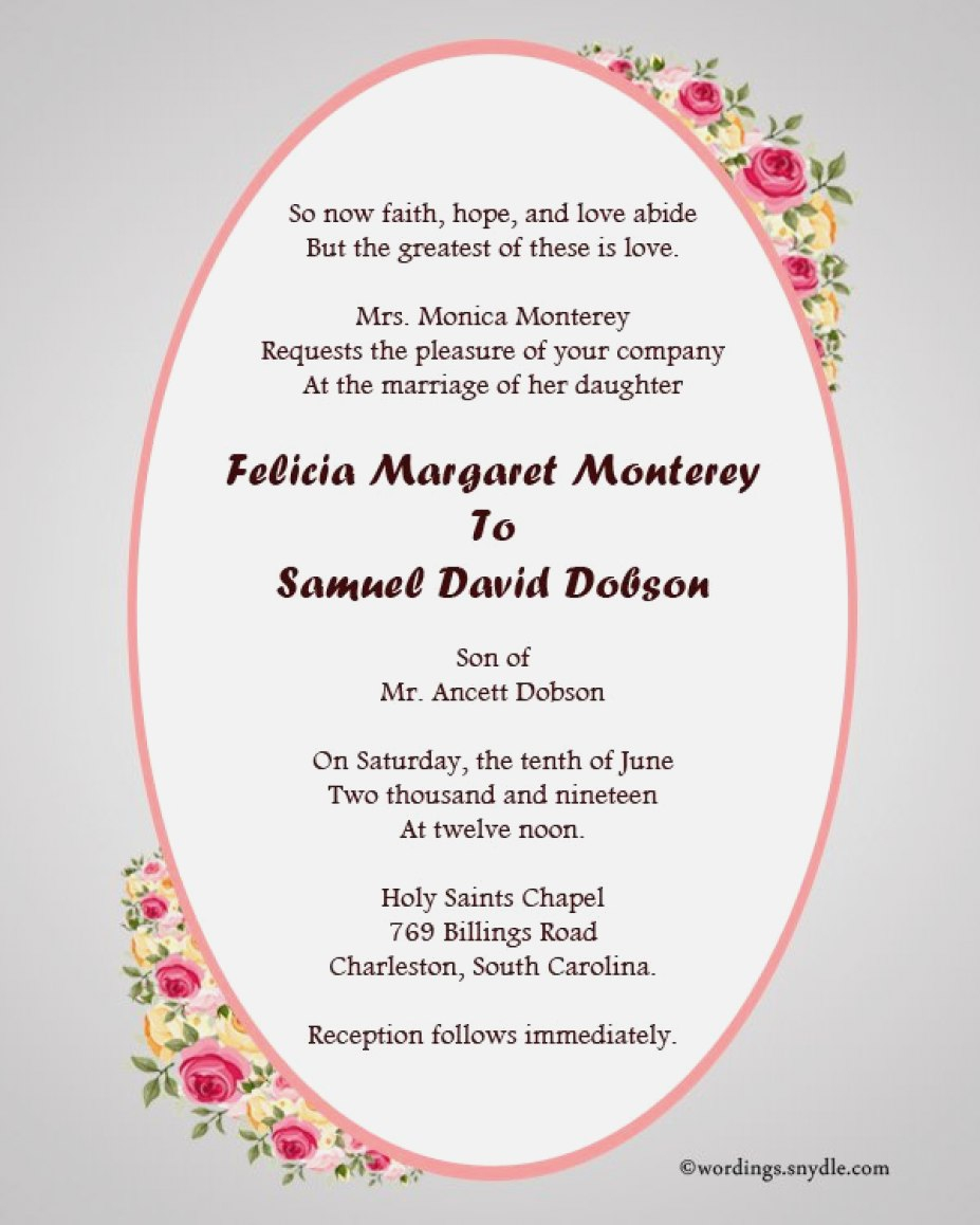 Wedding Invitations Wording Samples 30 Concept Christian Wedding within dimensions 927 X 1158