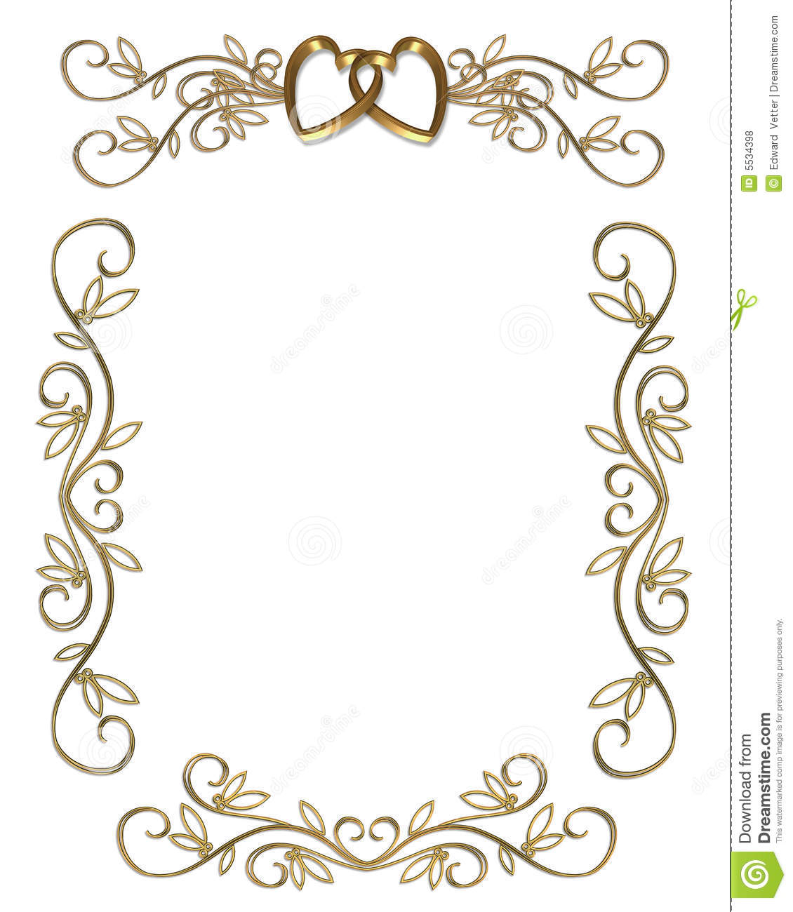 Wedding Or Party Invitation Gold Border Stock Illustration with size 1130 X 1300