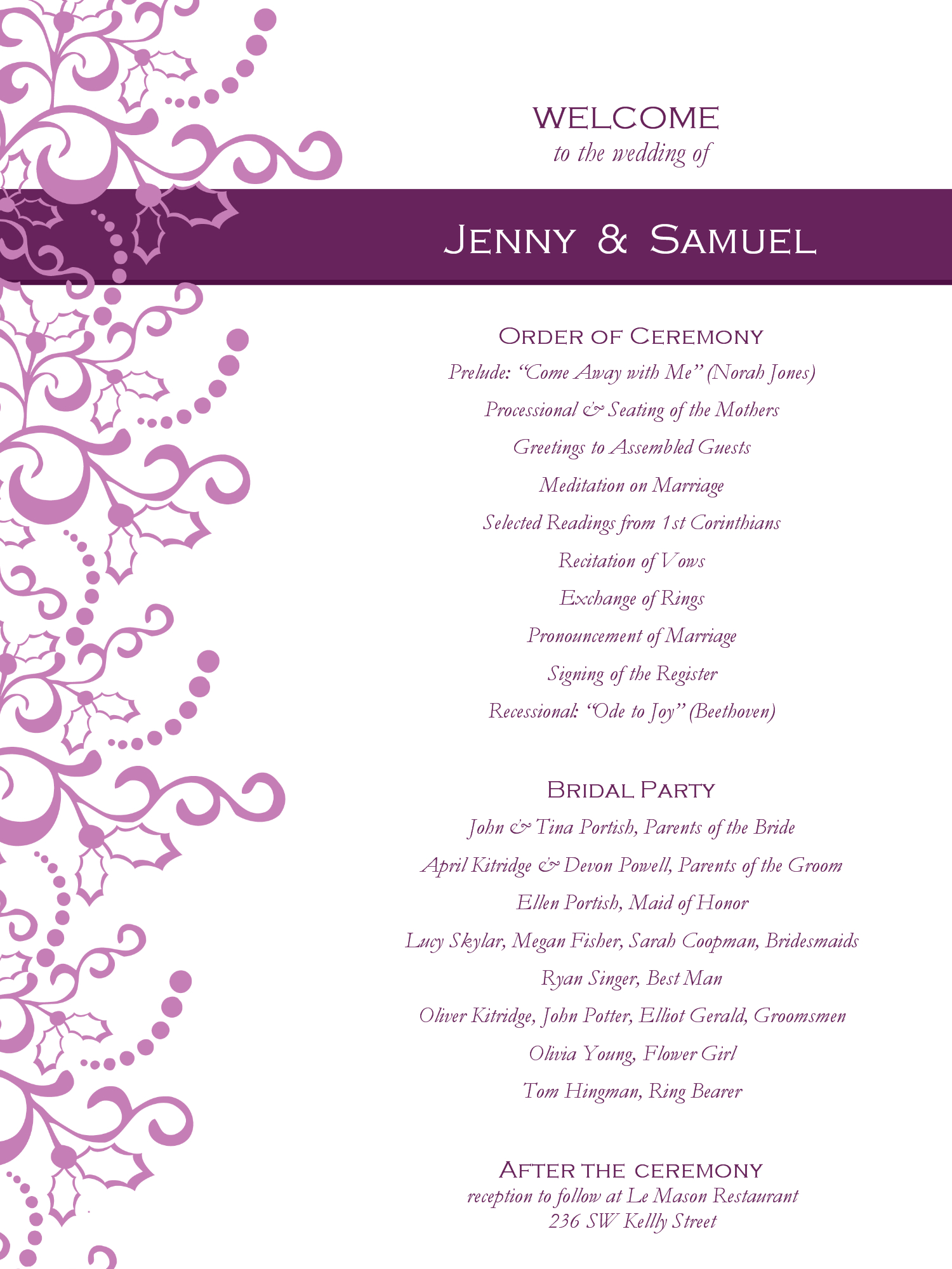 Wedding Program Templates Free Weddingclipart Wedding within size 1500 X 2000