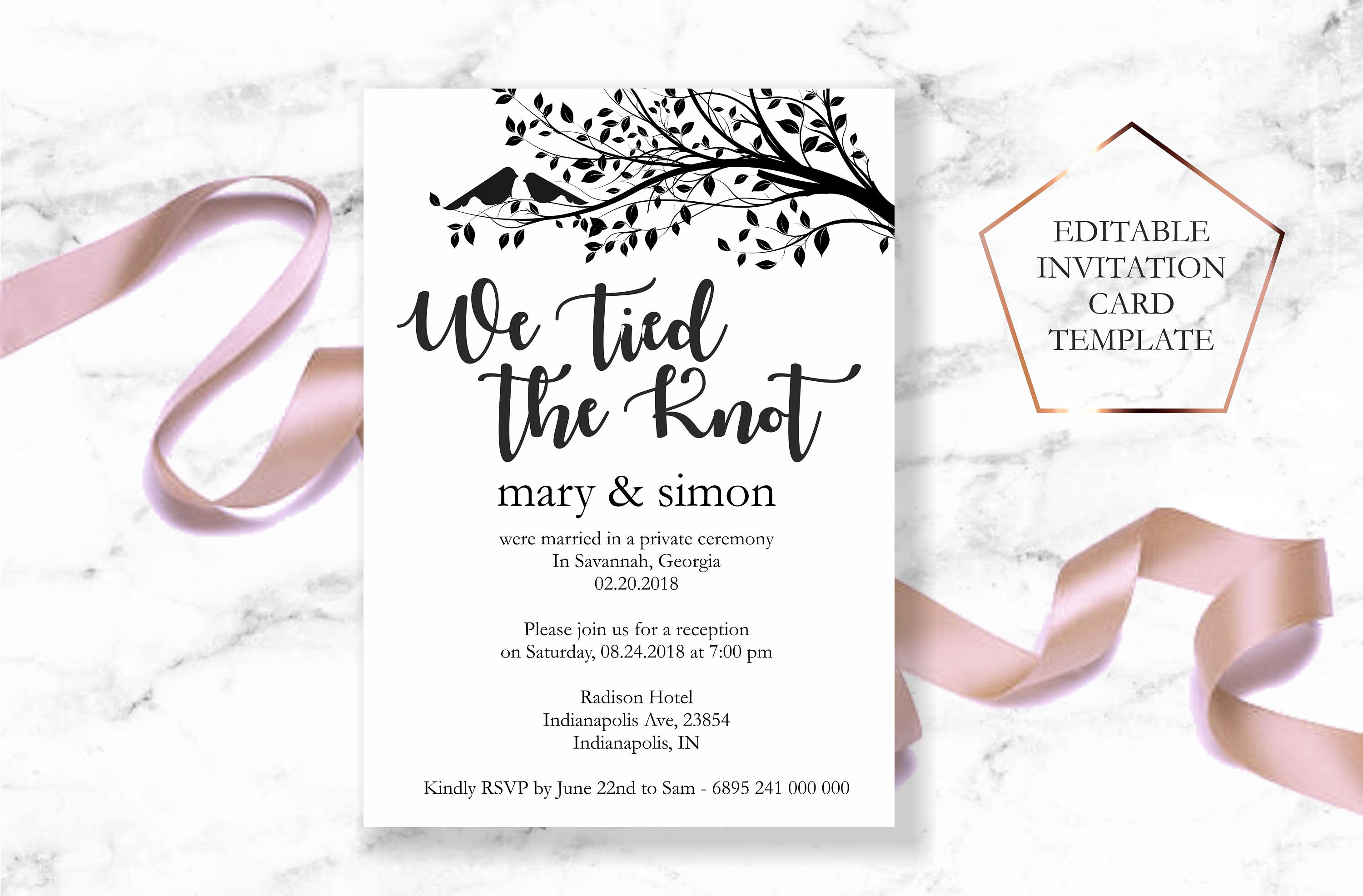Wedding Reception Invitation Template Post Wedding Reception Etsy intended for sizing 3000 X 1972