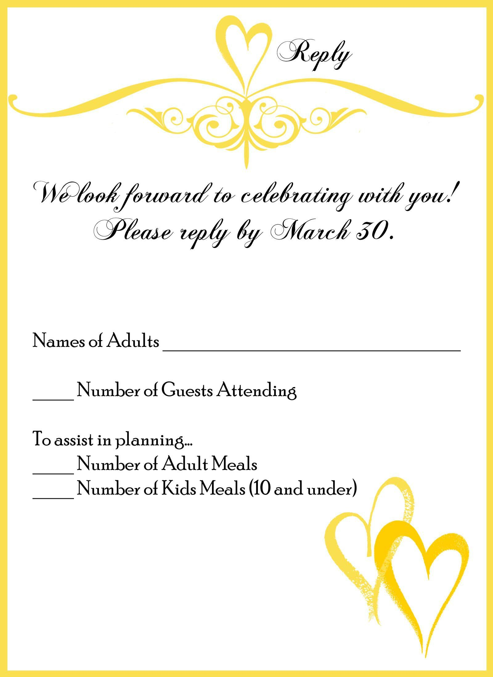 Wedding Response Card Wording Allergies Wedding Invitations intended for size 1600 X 2200