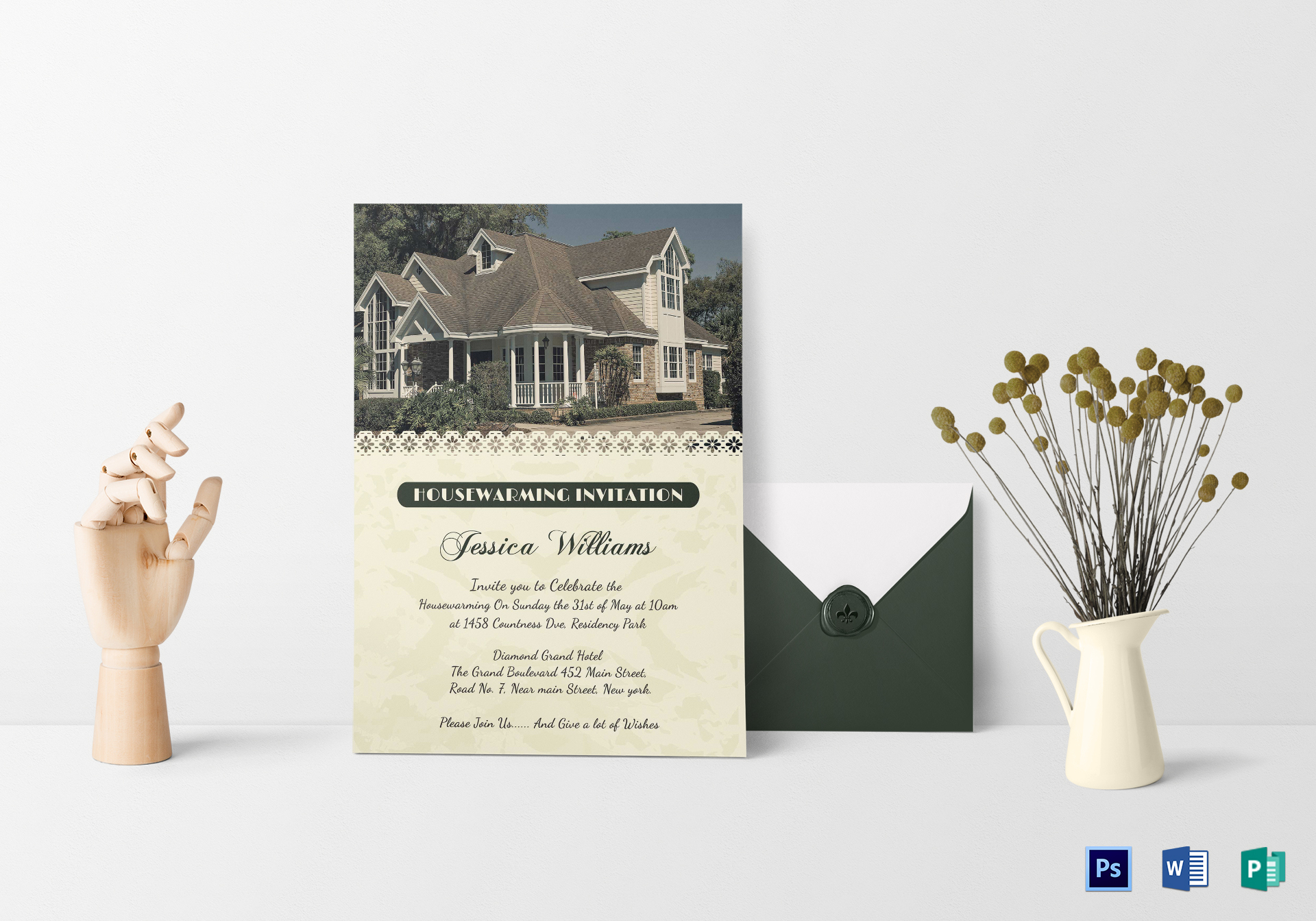 Welcoming Housewarming Invitation Card Design Template In Psd Word inside proportions 1920 X 1344