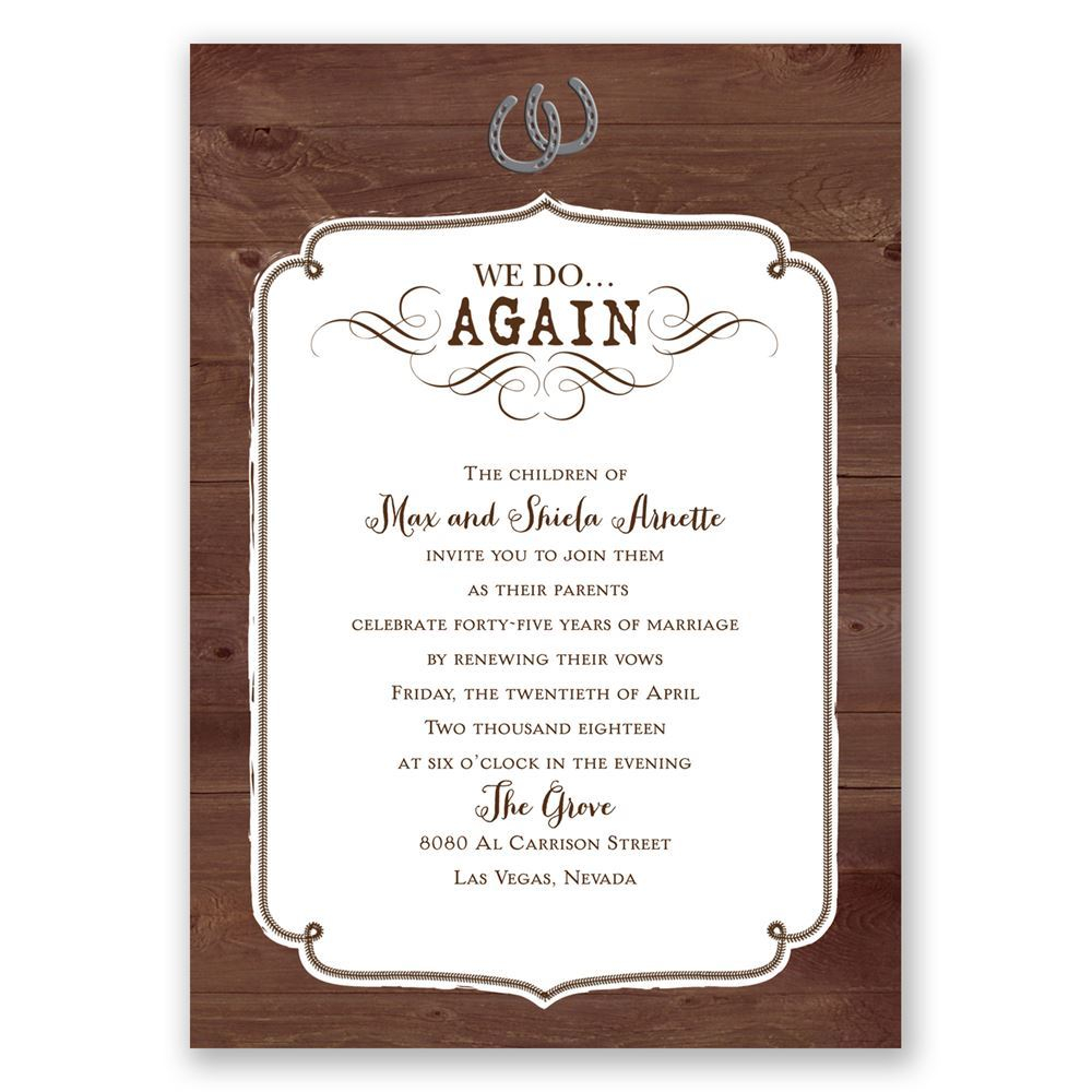 Western Revival Vow Renewal Invitation Invitations Dawn with regard to measurements 1000 X 1000