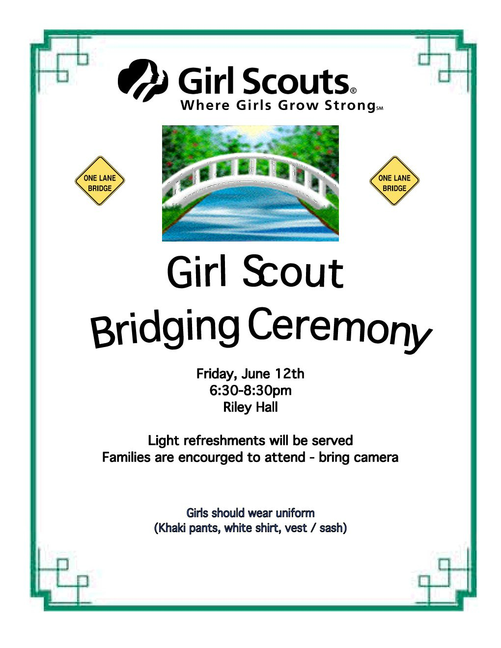What Is Bridging Bridging Is A Girl Scout Ceremony To Recognize A in dimensions 1020 X 1320