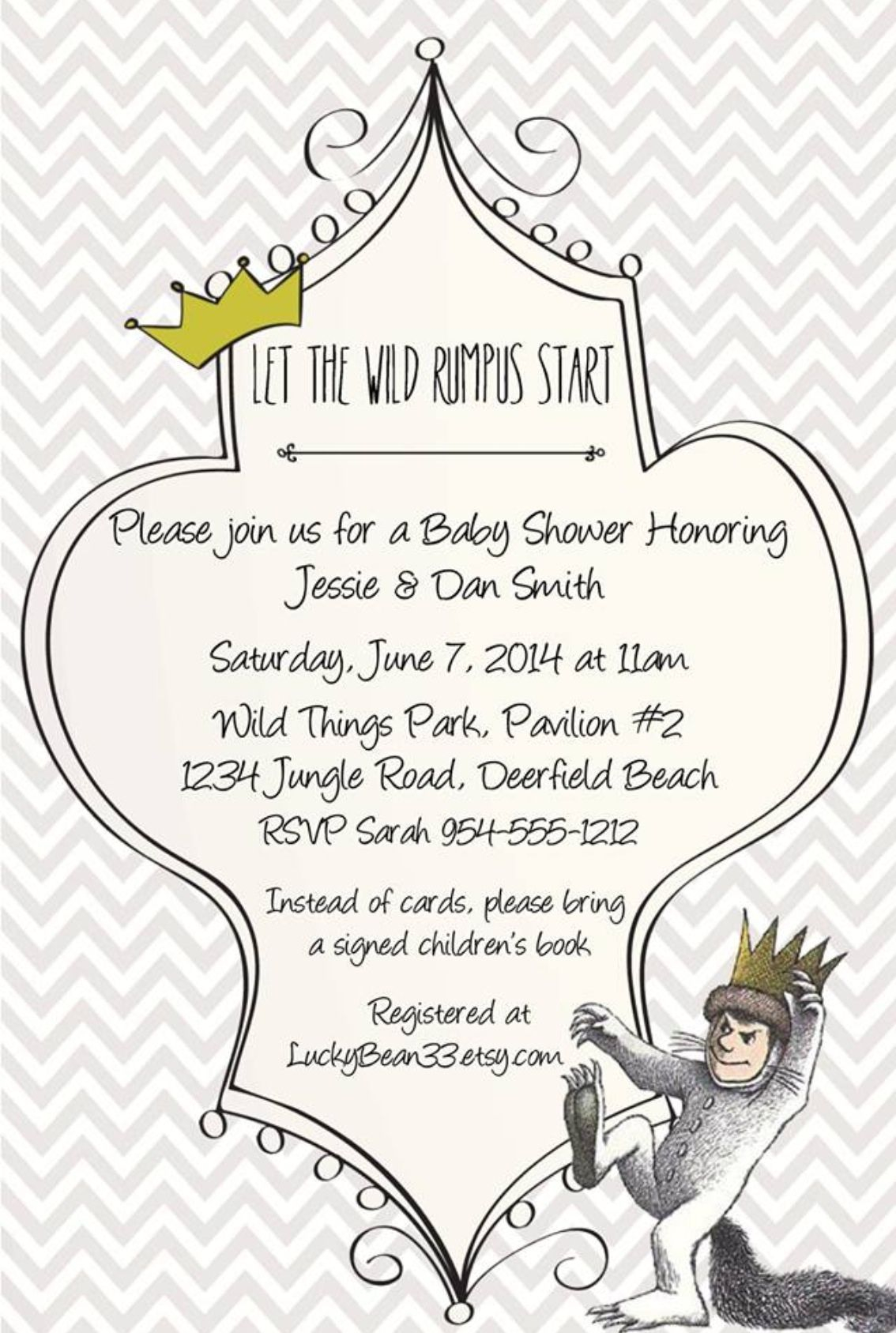 Where The Wild Things Are Invitation Template Wwwluckybean33etsy in size 1134 X 1687