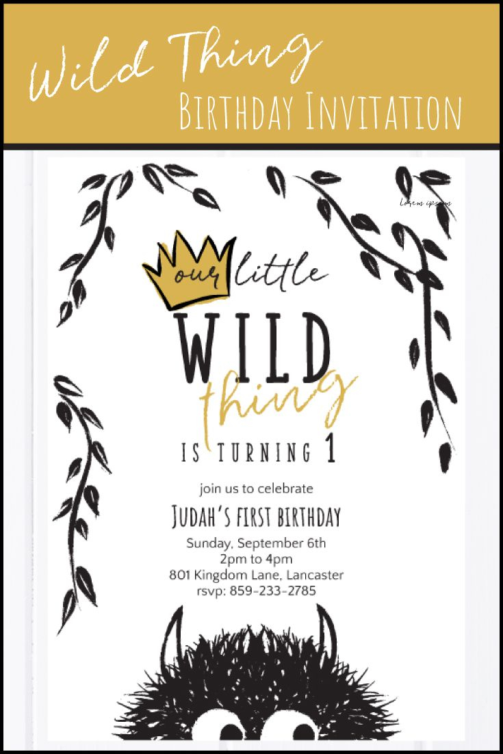 Where The Wild Things Are Invitation Wild One Birthday Party for sizing 735 X 1102