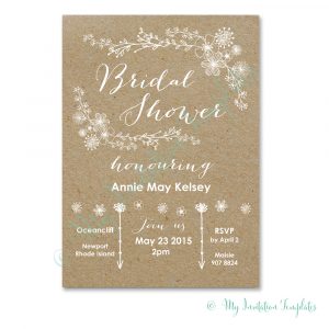 Whimsical Rustic Bridal Shower Invitation Template Happily Ever for dimensions 1000 X 1000