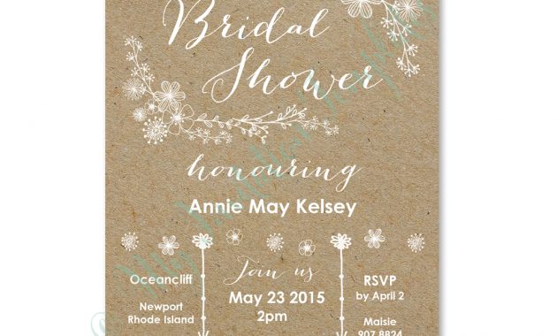 Whimsical Rustic Bridal Shower Invitation Template Happily Ever for dimensions 1000 X 1000