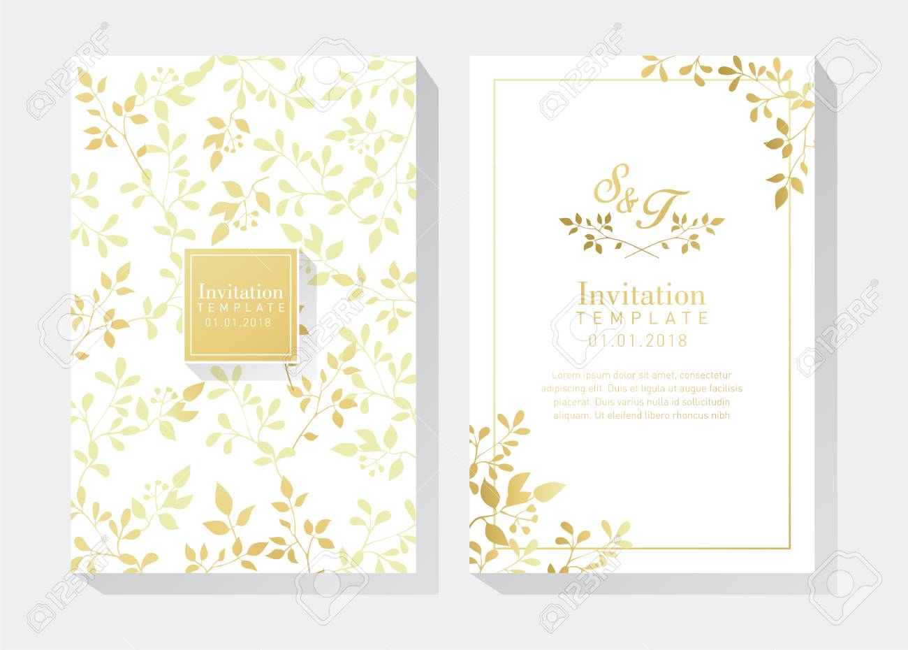 blank invitation templates free gold