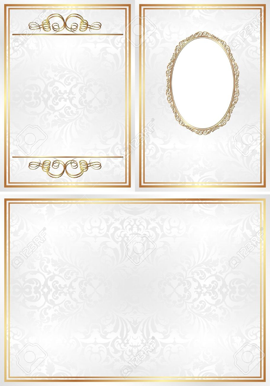 White And Gold Invitation Template With Transparent Space Insert regarding size 912 X 1300