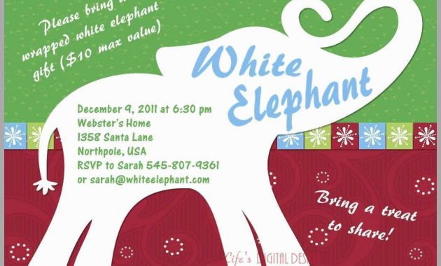 White Elephant Invitation Template Sansurabionetassociats with regard to dimensions 1050 X 750