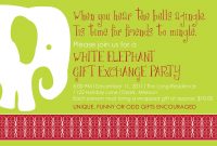 White Elephant Party Invitation Party Time Christmas Party with regard to sizing 1500 X 1000