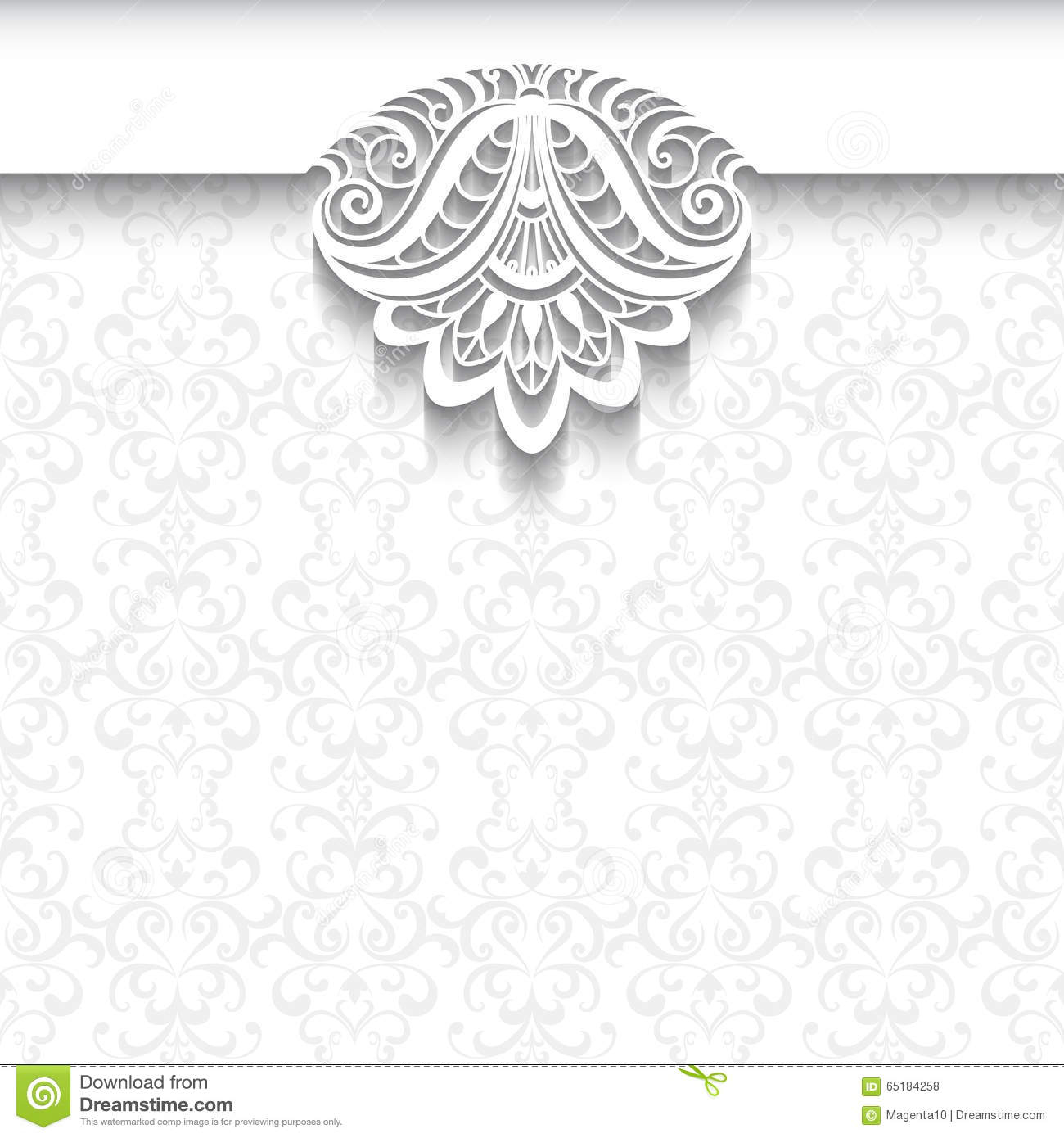 White Lace Background Wedding Invitation Template Stock Vector inside sizing 1300 X 1390