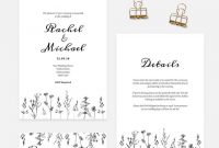 Wildflower Wedding Invitation Template Suite Printable Wedding within size 735 X 1296