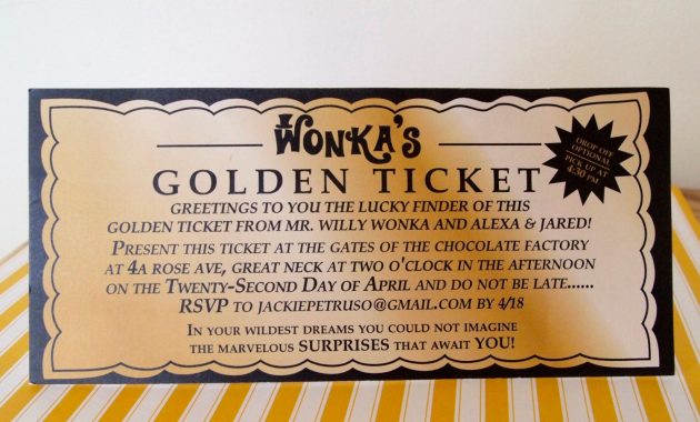 Willie Wonka Golden Ticket Invitations Willy Wonka Golden Ticket within proportions 1500 X 1081