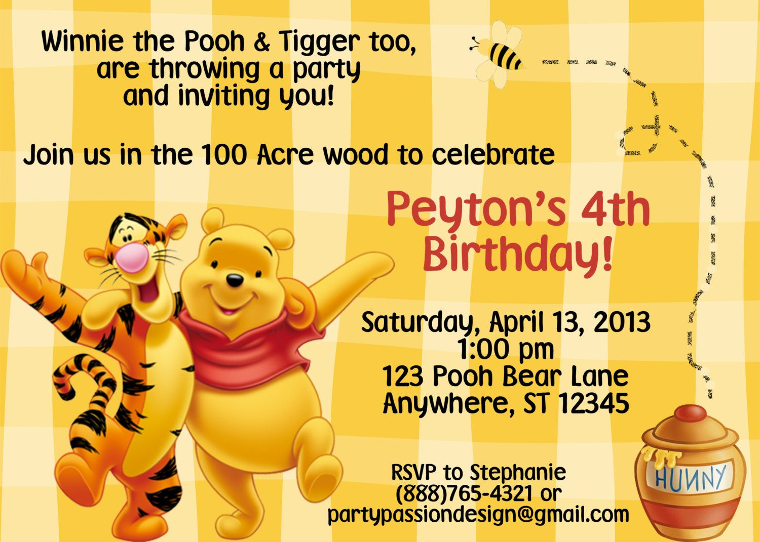 Winnie The Pooh Birthday Party Invitation Template Winnie The Pooh inside measurements 1500 X 1071