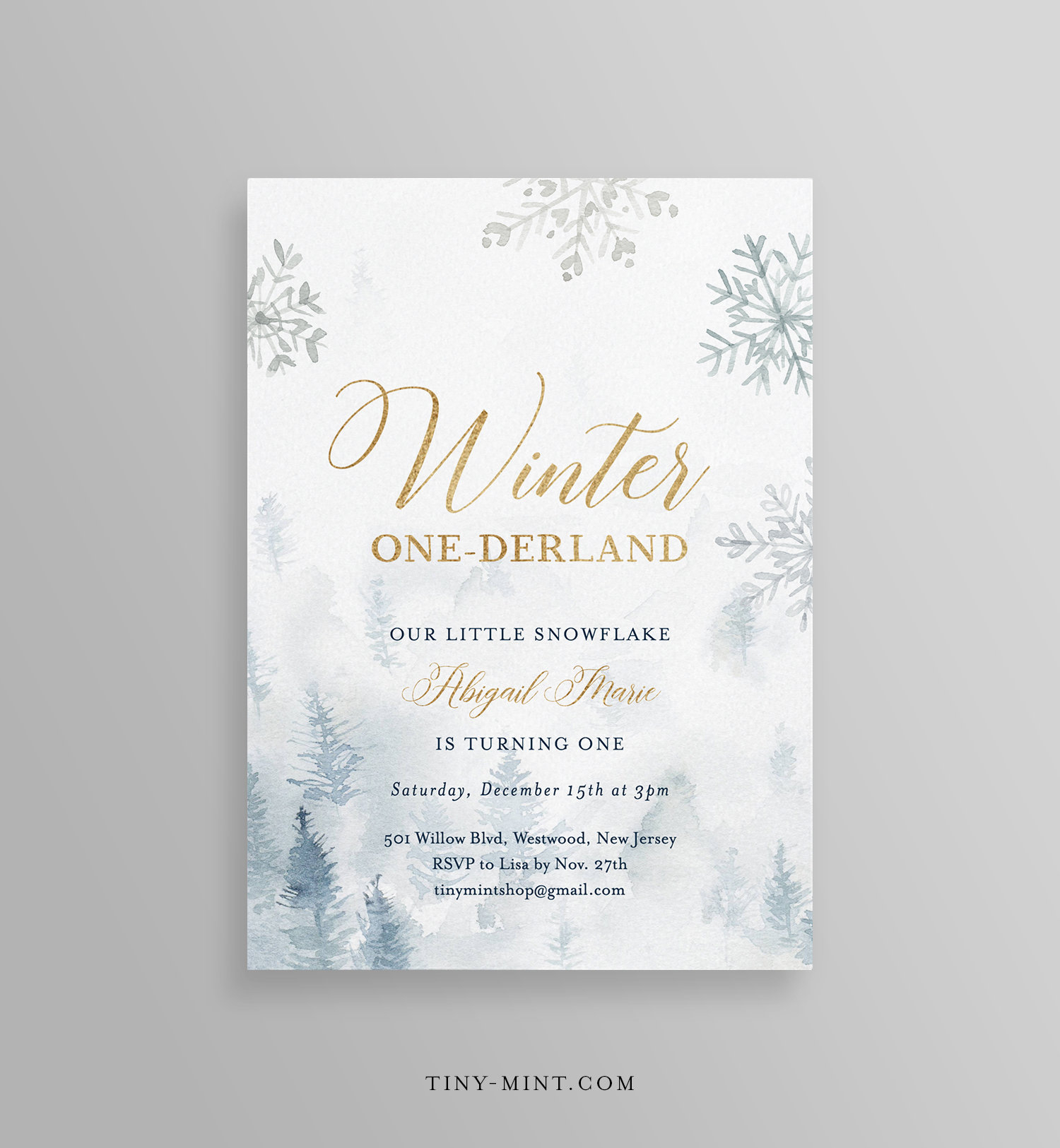Winter Birthday Invitation Template 1st Birthday Party Etsy with measurements 1500 X 1625