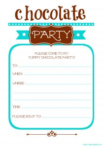 Winter Chocolate Party Free Invites And Tags Julie Rose Party Co in dimensions 1748 X 2480