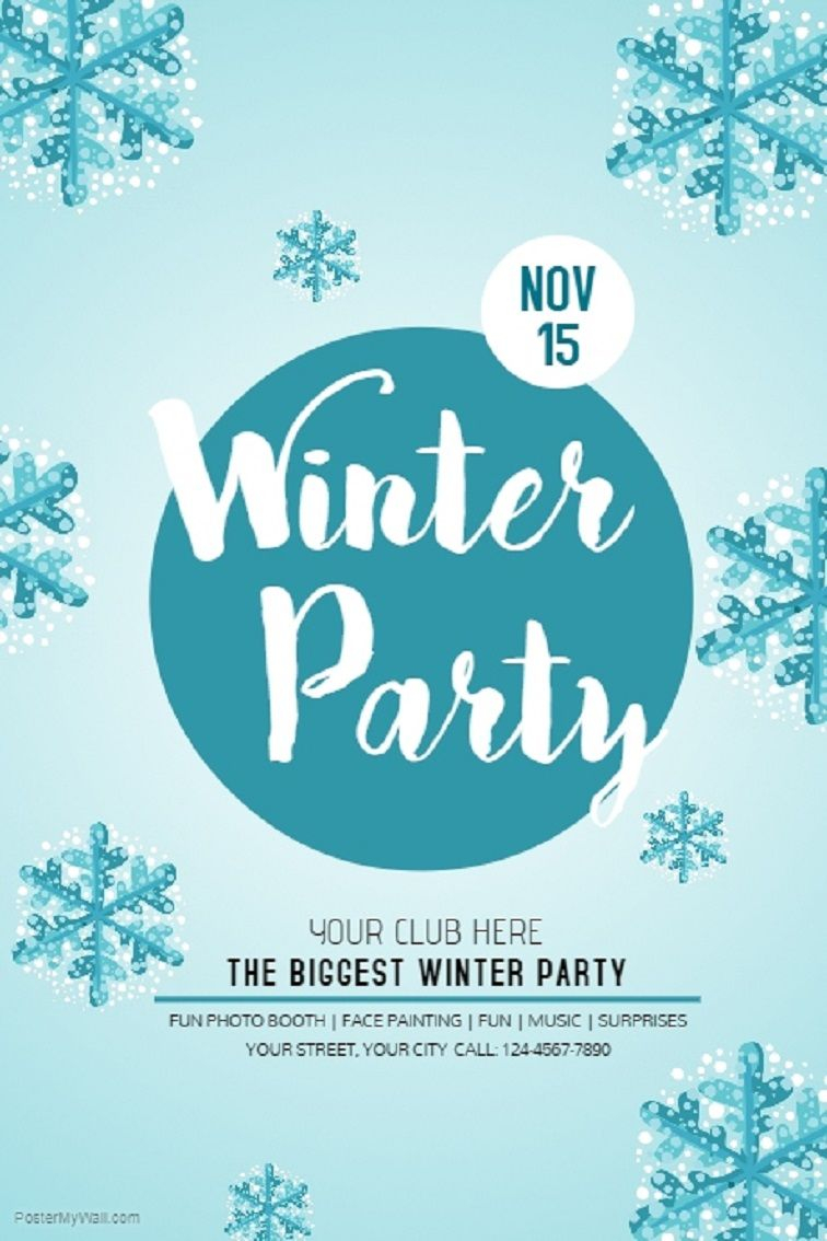 Winter Party Invitation Template Free Party Invitation Card intended for proportions 756 X 1134