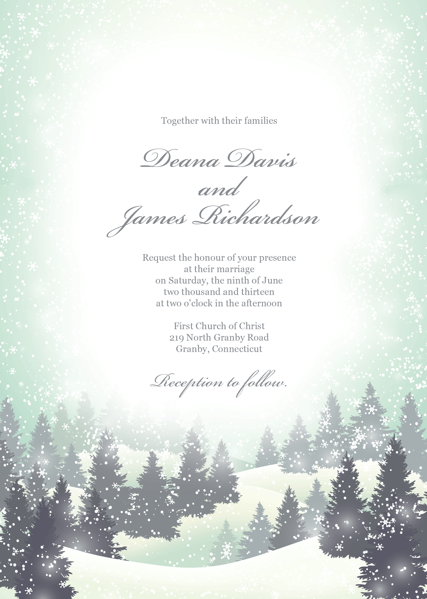 Winter Wonderland Wedding Invitation Template Can Also Be Used As intended for sizing 1500 X 2100
