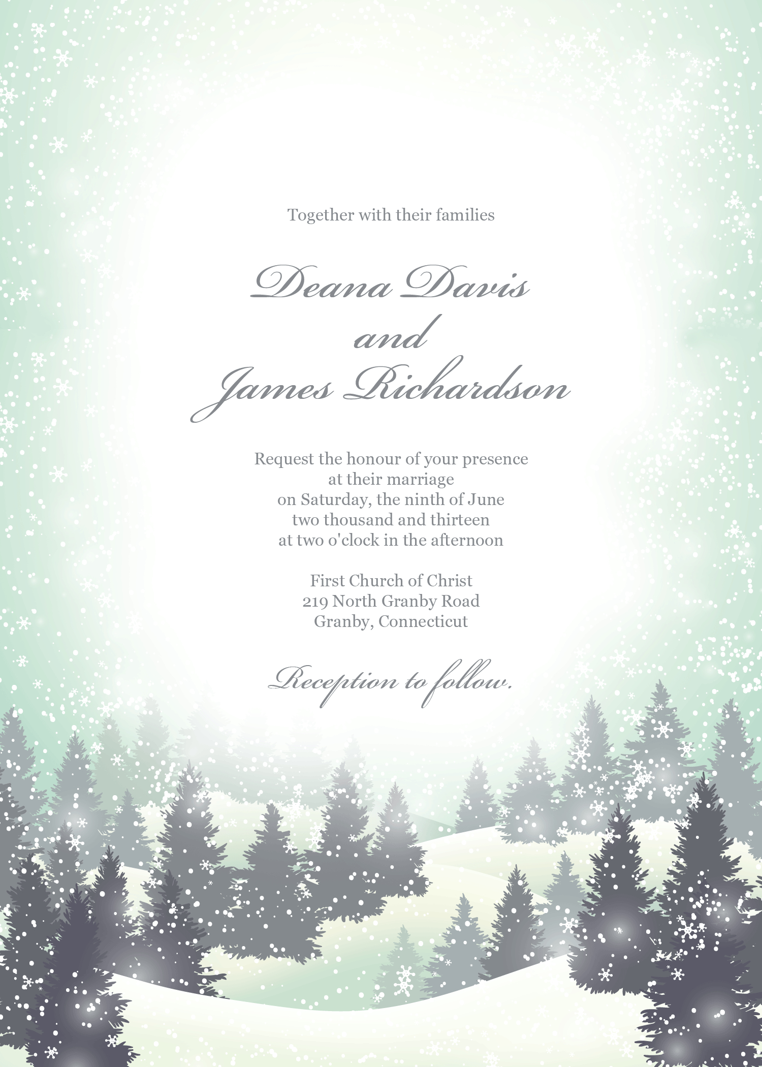 Winter Wonderland Wedding Invitation Template Can Also Be Used As with measurements 1500 X 2100