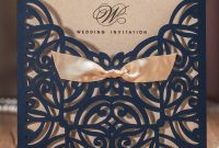 Wishmade Navy Blue Laser Cut Wedding Invitations Cards With Bowknot with regard to dimensions 1100 X 1100
