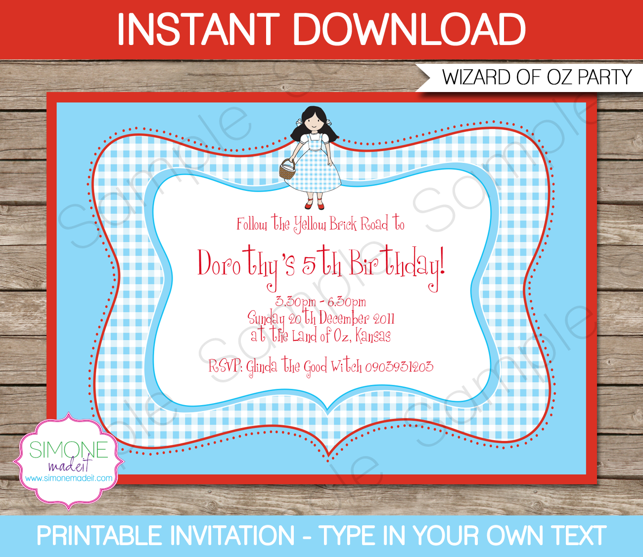 Wizard Of Oz Party Invitations Template Birthday Party with dimensions 1300 X 1126