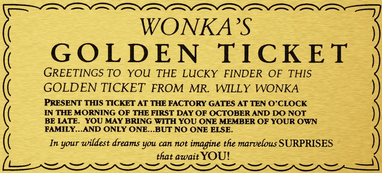 Wonka Golden Ticket Template Group With 68 Items with measurements 1329 X 601