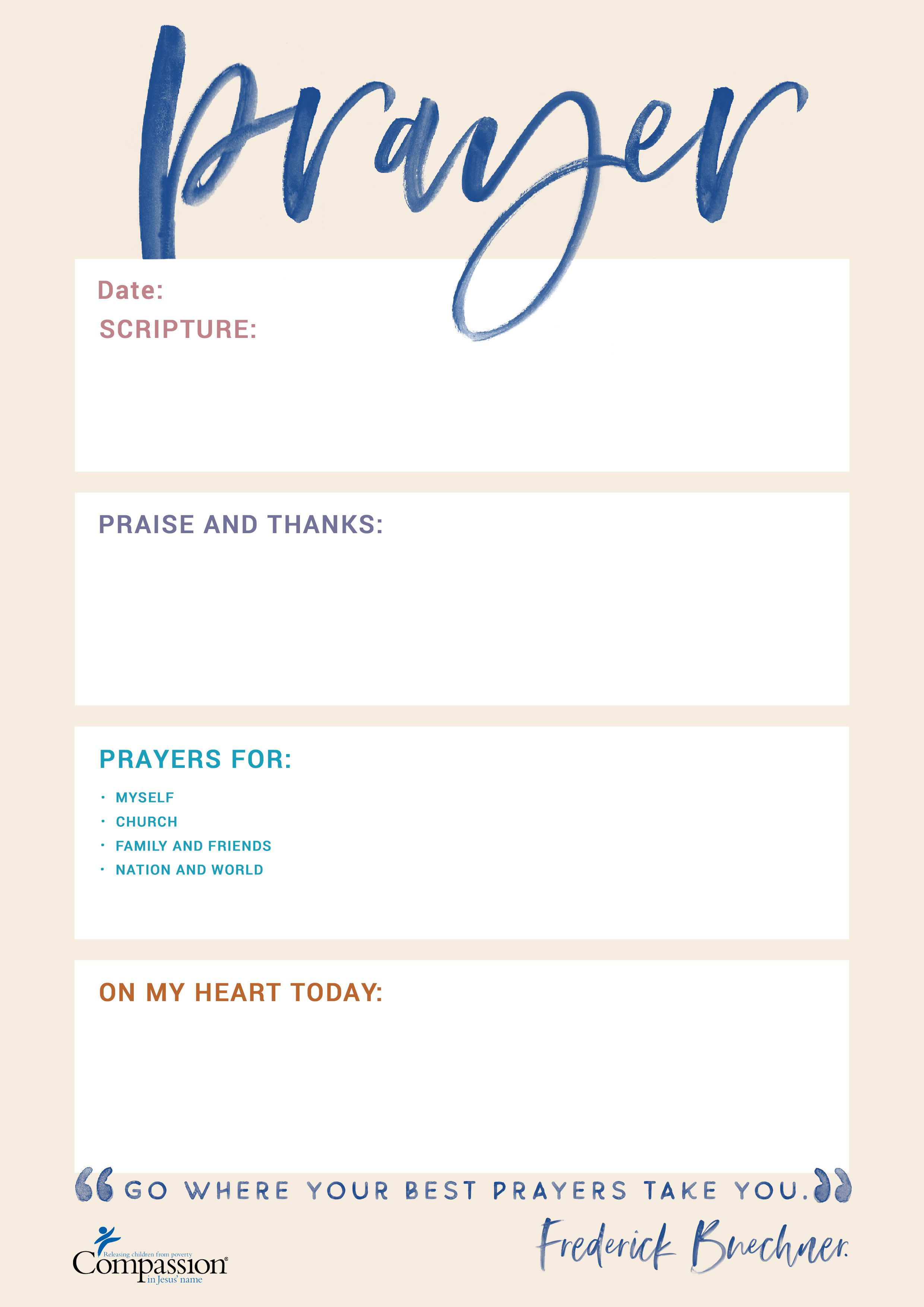 Your Free Prayer Journal Templates Compassion Uk in measurements 2480 X 3508