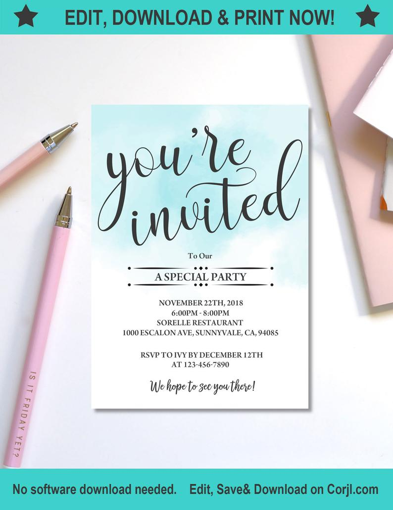 Youre Invited Template Everything Editable Invitation Etsy intended for dimensions 794 X 1031