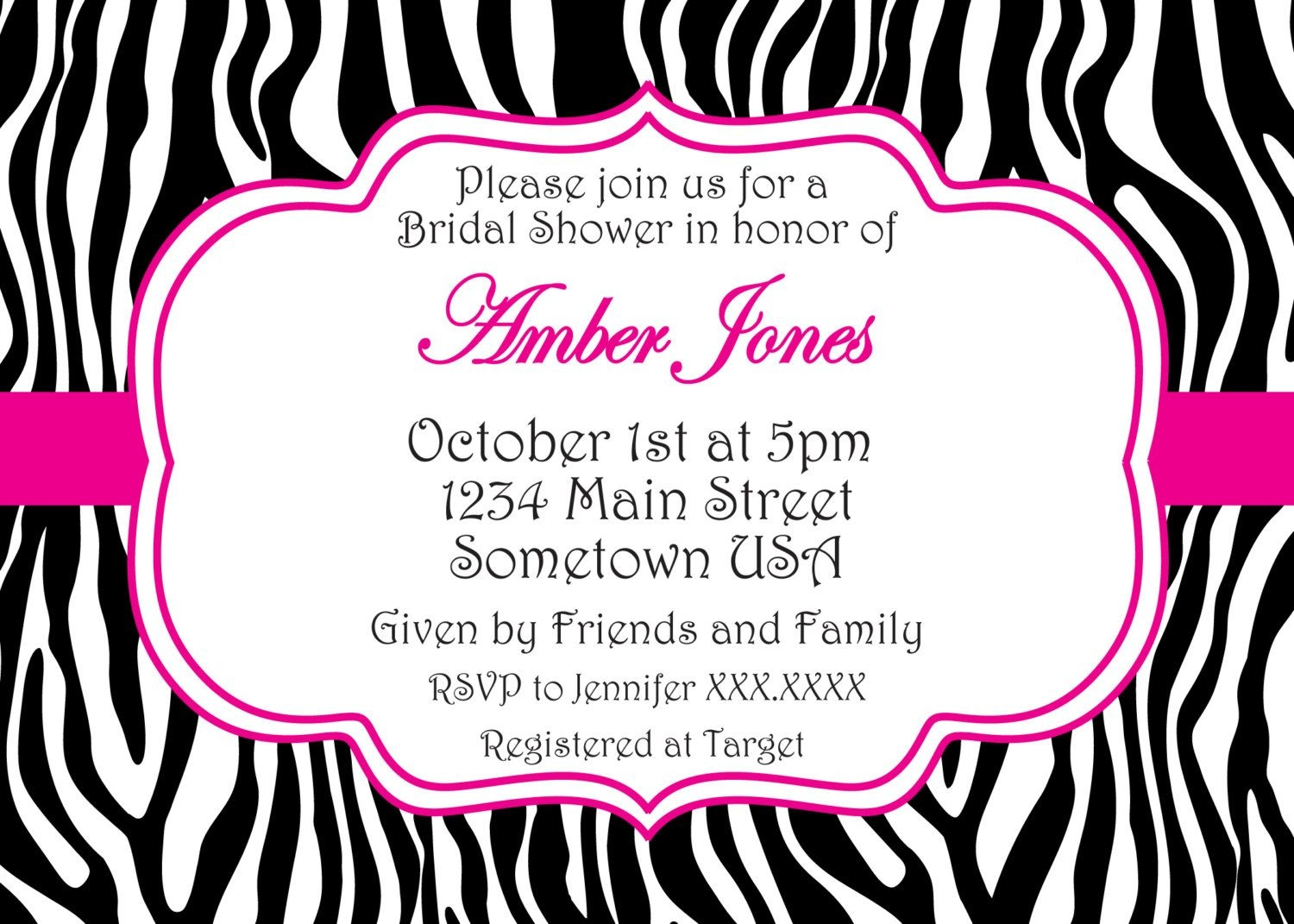 Zebra Invitation Template Website Templates inside sizing 1500 X 1071