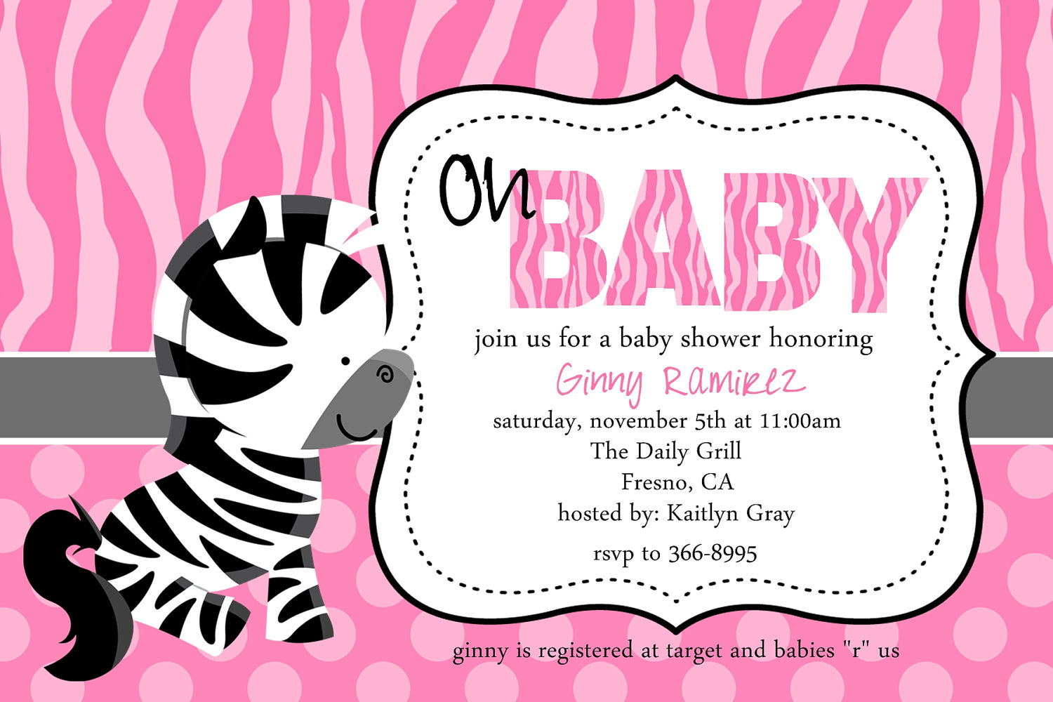 Zebra Invitations Templates Free intended for proportions 1500 X 1000