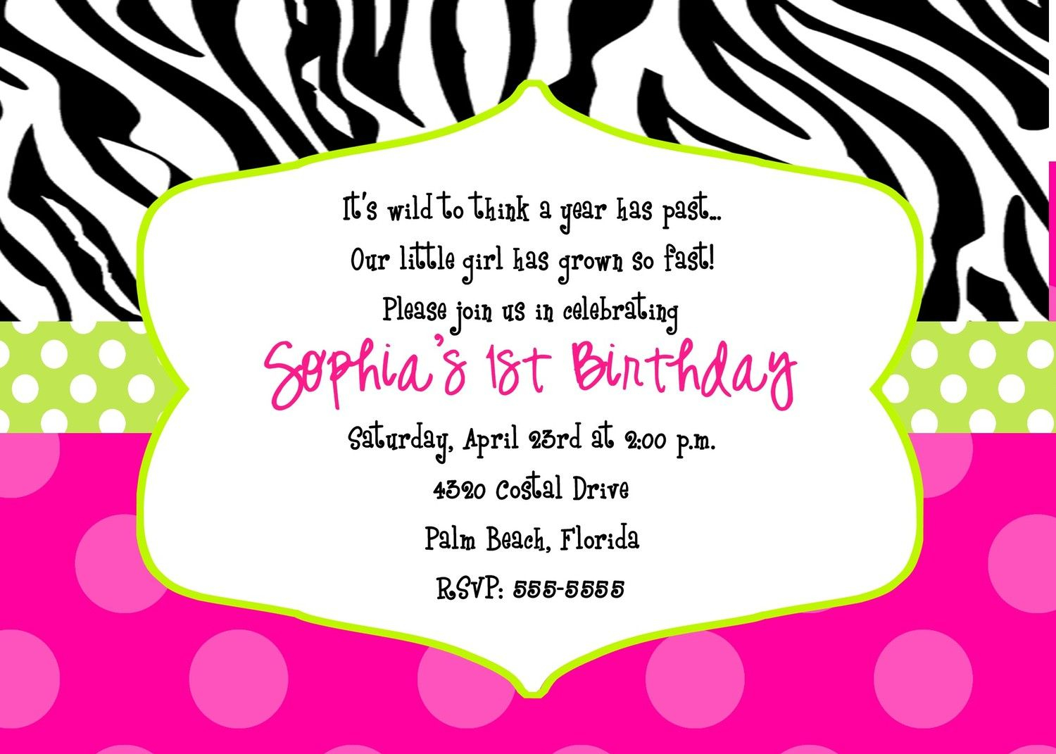 Zebra Print Ba Stuff Free Printable Birthday Invitations Free in measurements 1500 X 1071