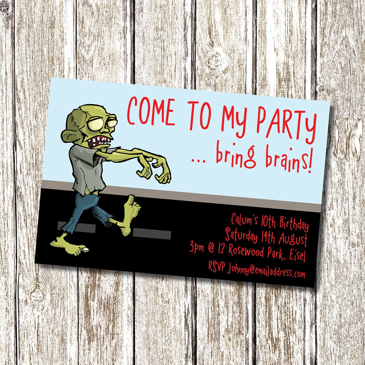 Zombie Birthday Invitations Template intended for sizing 1171 X 1171