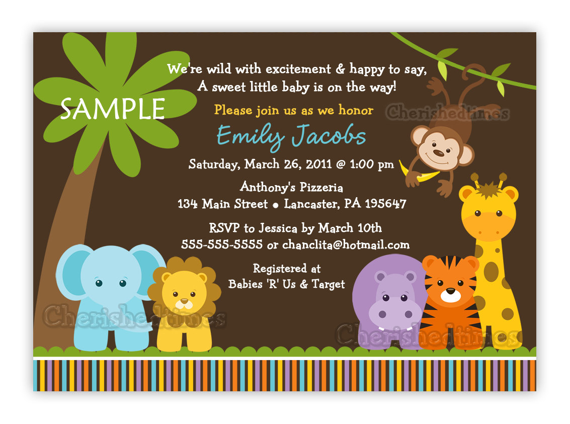 Zoo Themed Ba Shower Invitation Wording Ba Showers Design inside measurements 1133 X 843